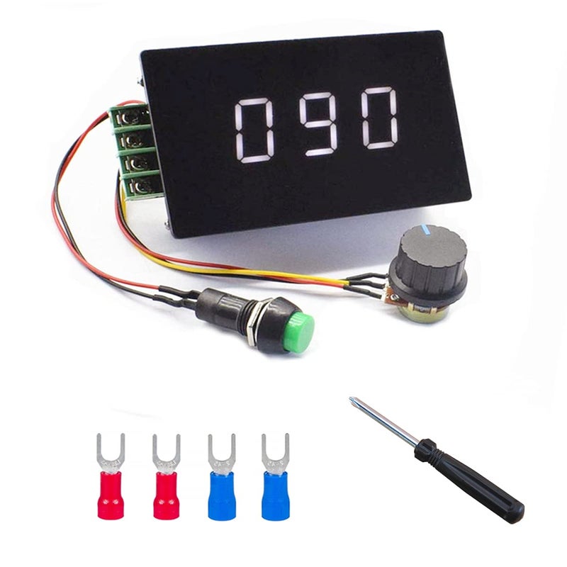Puly PWM DC 6-60V 12V 24V 36V 48V 30A 1500W PWM DC Motor Speed Controller Speed Adjustable Stepless Governor Regulator, Motor Speed Controller with Start Stop Switch with Digital Display - Image 1